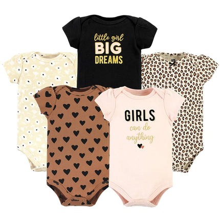 Bodies en coton unisexe Hudson Baby, motifs Cœurs à la cannelle, paquet de 5, 9-12 mois, motifs Cœurs à la cannelle, paquet de 5, 9-12 mois