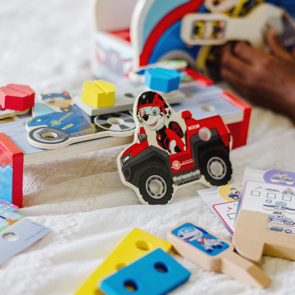 Melissa & Doug PAW Patrol Match & Build Mission Cruiser Coche de la Patrulla Canina, Juguetes de Madera para Mayores de 3 Años - Certificado FSC