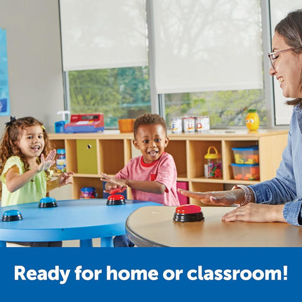 Learning Resources Team Answer Buzzers, 4 Red & 4 Blue Buzzers, 2 Different Sounds, Fun For Classroom & Home Game Play, Ages 3+