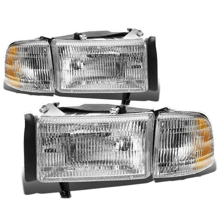 DNA MOTORING HL-OEM-DR94-4P, OEM style Headlight Assembly (Driver and Passenger Side),White