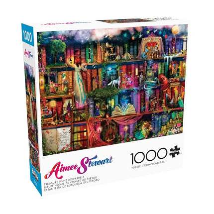 Buffalo Games - Aimee Stewart - Treasure Hunt Bookshelf - 1000 Piece Jigsaw Puzzle for Adults -Challenging Puzzle Perfect for Game Nights - Finished Size is 26.75 x 19.75