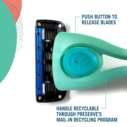 Preserve Five Blade Replacement Cartridges for Shave 5 Recycled Razor, 4 Count