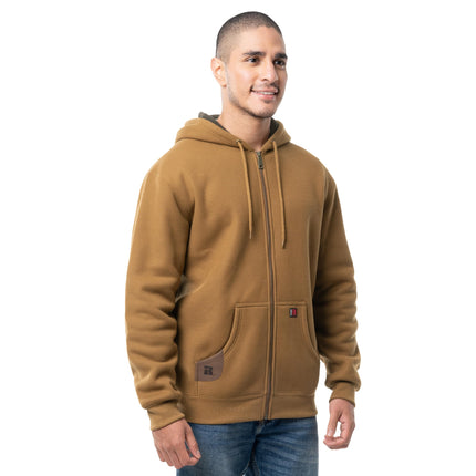 Sudadera térmica con cremallera sherpa para hombre Wrangler Riggs Workwear, marrón pato brezo/marrón oscuro, XL
