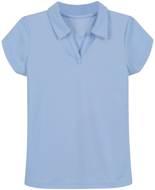 Nautica Girls' Short Sleeve Performance Polo, Ligh