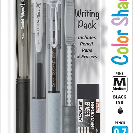 Pentel Color Shades Writing Pack - Black (BLBKALZBPA)