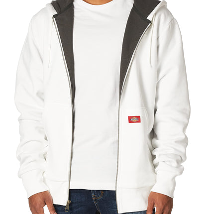 Dickies Men's Thermal-Lined Fleece Hoodie, White, XL