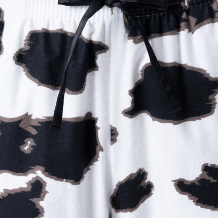 Wrangler womens Long Sleeve Flannel Top and Pant Pajama Set, Cow Print, 3X