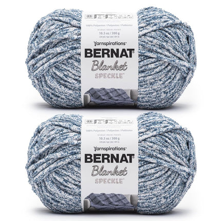 Bernat Blanket Speckle Squall Yarn - 2 Pack of 10.5oz/300g - Polyester - #6 Super Bulky - 220 Yards - Knitting & Crochet