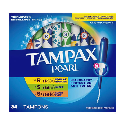Tampax Pearl Plastic Tampons Multipack, 204 Count