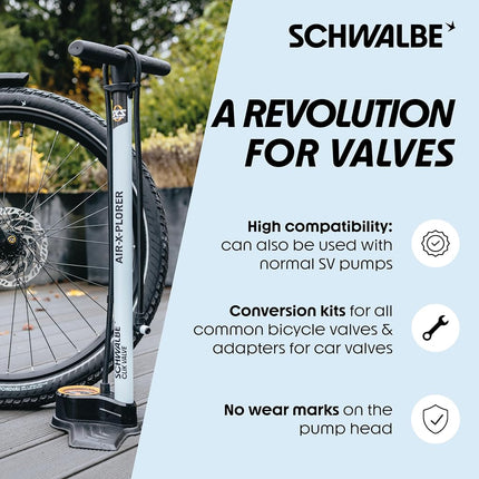Schwalbe Clik Valve Tubeless Valve Set – 2 x 80 mm Bicycle Valve – Innovation for Easy Tyre Inflation – Tubeless Conversion