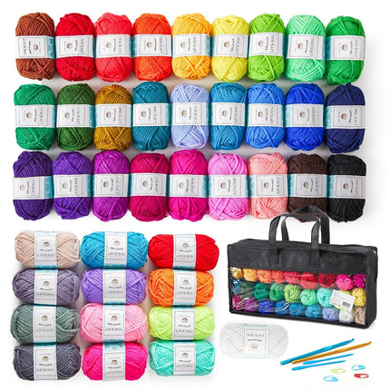 40 Acrylic Yarn Skeins 2000 Yards Craft Yarn with 