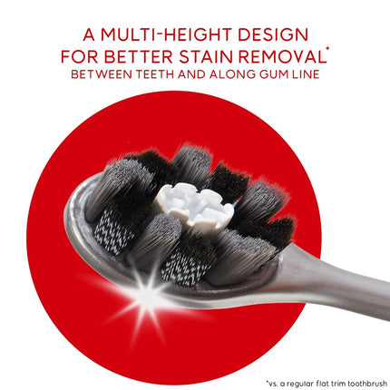 Colgate Optic White Pro Series Charcoal Toothbrushes, Adult Soft Toothbrushes with Charcoal Spiral Bristles, Helps Polish Away Surface Stains and Whitens Teeth, 2 Pack