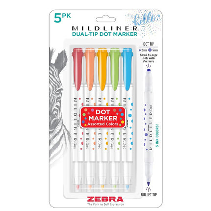 Zebra Pen MILDLINER No Bleed Dot Highlighter, Asso