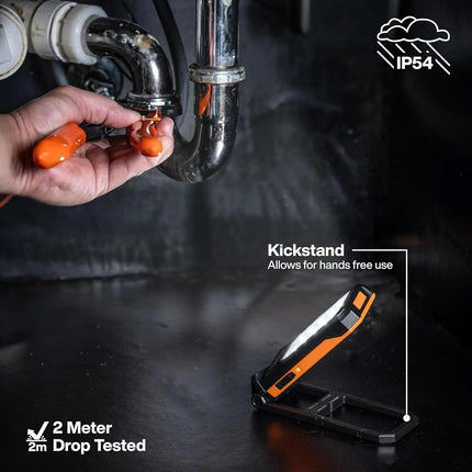 Klein Tools 56079 Slim Rechargeable Personal Work Light, 500-Lumen, Magnetic LED Portable Flashlight, 360-Degree Rotation and Carabiner, USB-C Rechargeable Inspection Light