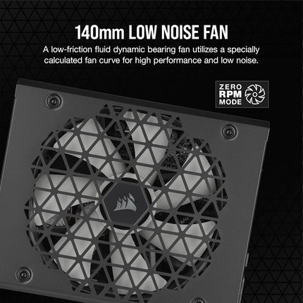 Fuente de alimentación ATX totalmente modular Corsair RM1200x Shift - Interfaz lateral modular - Compatible con ATX 3.0 y PCIe 5.0 - Modo de ventilador Zero RPM - Condensadores clasificados a 105 °C - Eficiencia 80 Plus Gold - Negra