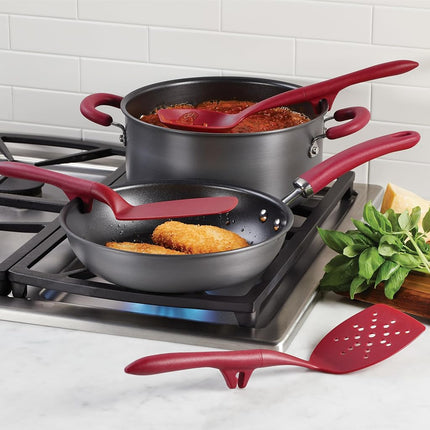 Ensemble d'ustensiles de cuisine Rachael Ray Tools and Gadgets Lazy Tools antiadhésifs, 6 pièces - Rouge