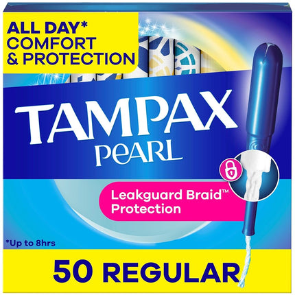 Tampax Pearl Plástico Tampones Absorción Normal Sin Olor (Paquete de 50)