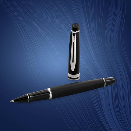 Waterman Expert Rollerball Pen | Matte Black with Chrome Trim | Fine Point | Black Ink | Gift Box