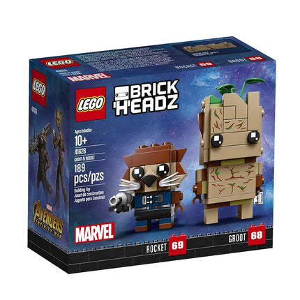 Kit de construcción LEGO BrickHeadz Groot y Rocket, Multicolor