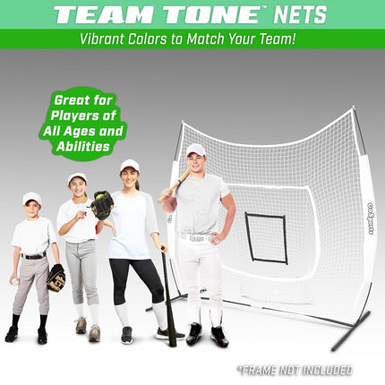 GoSports Team Tone Replacement 7 ft x 7 ft Baseball/Softball Net - Compatible with GoSports Brand 7 ft x 7 ft Baseball Net - Frame Not Included - White