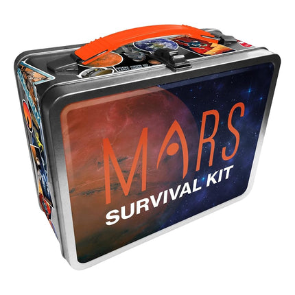 AQUARIUS Mars Survival Kit Fun Box - Sturdy Tin Storage Box with Plastic Handle & Embossed Front Cover - Officially Licensed for Fun Merchandise & Collectible Gift