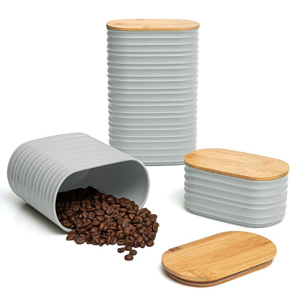 Mixpresso Gray Canisters Sets for the Kitchen – 3-