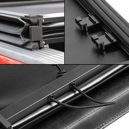 DNA MOTORING TTC-TRISOFT-039 Pickup Truck Rear Trunk Bed Soft Tri-Fold Adjustable Tonneau Cover
