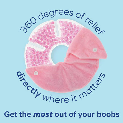 Dr. Talbot's Mom Hot and Cold Breast Therapy Pads - 2 Count - Reusable Gel Packs with Covers for Engorgement Relief & Milk Flow Support