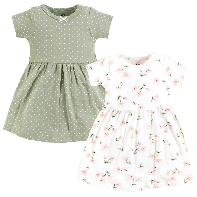 Hudson Baby Baby Girls' Cotton Dresses, Pink Daint