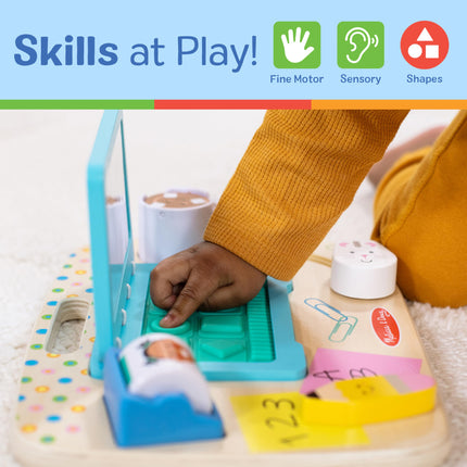 Melissa & Doug Wooden Work & Play Desktop Activity Board | Sensory Toys for Boys & Girls | 12+ Months - FSC Certified