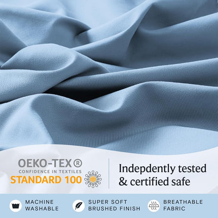 Queen Size Sheet Set, Cooling & Soft Deep Pocket Bed Sheets, 4PC