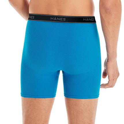 Caleçons boxeurs pour hommes Hanes, sous-vêtements en coton doux et respirant avec ceinture ComfortFlex, multipack, rayés assortis - Paquet de 6, très grand