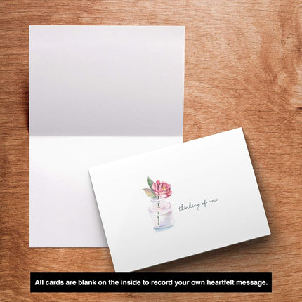 Dessie 30 Thinking of You Cards With Envelopes. 30 4x6 Inch Note Cards with Envelopes - Blank Inside with 6 Unique Floral Designs. White & Colorful Envelopes and Gold Seals In Sturdy Storage Box