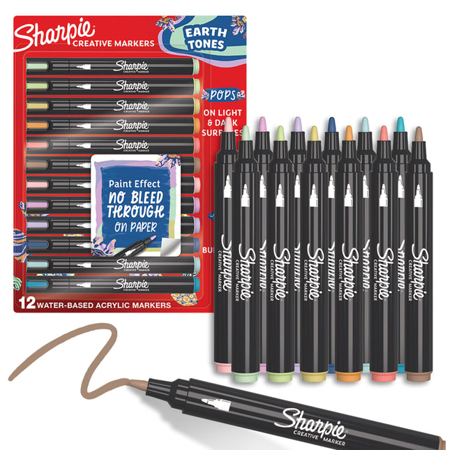 SHARPIE Creative Markers, Earth Tones, Water-Based