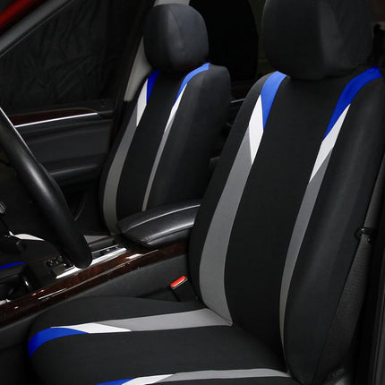FH GROUP FH-FB033217 Three Row- Premium Modernistic Seat Covers Blue / Black- Fit Most Car, Truck, Suv, or Van