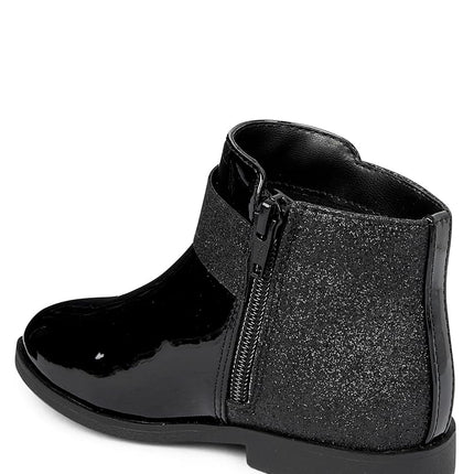 Gymboree Girl's and Toddler Short Ankle Boots Fashion, Black, 5 Toddler