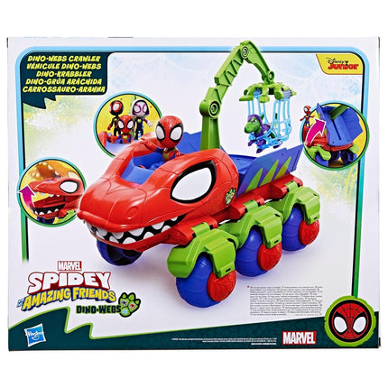 Hasbro Spidey and His Amazing Friends Marvel Dinowebs Crawler Toy for Kids, Interactive Spider-Man Playset with Figures