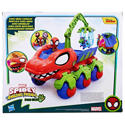 Hasbro Spidey and His Amazing Friends Marvel Dinowebs Crawler Toy for Kids, Interactive Spider-Man Playset with Figures