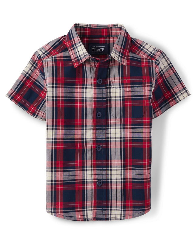 The Children's Place Baby Boys Poplin Short Sleeve