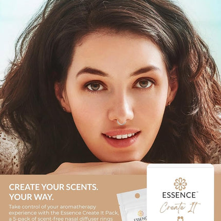 Essence Nasal Diffuser | Essential Oil Ring | Silicone Nose Inhaler Bundle Pack (Create It)