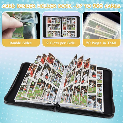 Foalgo Trading Card Binder, Card Collection Binder Album Folder with 720 Side Loading Pockets, 12 Pocket Trading Card Album Folder for TGC,MTG, Baseball Cards, Yugioh, Grew720
