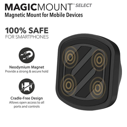 Scosche MMD-2PKXCES0 MagicMount Select Universal Magnetic Phone, GPS Horizontal Dashboard Phone Holder for Car, Home or Office, Black (Pack of 2)