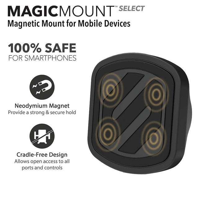 Scosche MMD-2PKXCES0 MagicMount Select Universal Magnetic Phone, GPS Horizontal Dashboard Phone Holder for Car, Home or Office, Black (Pack of 2)