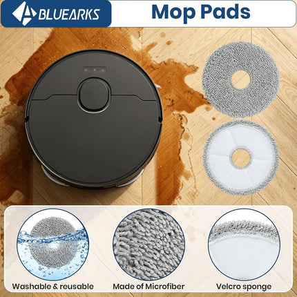 Bluearks 24-Piece Accessory Set for Dreame X50 Ultra Complete/L40s Pro Ultra Robot Vacuum Cleaner, 1 Main Brush, 4 Filters, 4 Mop Pads, 6 Side Brushes, 6 Dust Bags, L50 Pro Ultra Replacement Parts