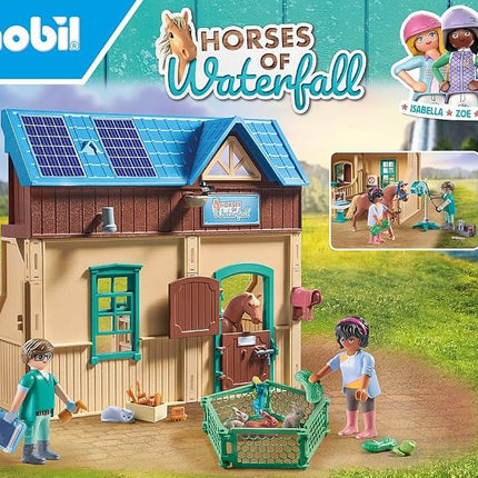 PLAYMOBIL 71352 Horses of Waterfall - Riding Therapy and Veterinary Practice, magical waterfall paradise for horse lovers, fun imaginative role-play, sustainable playsets suitable for children ages 5+