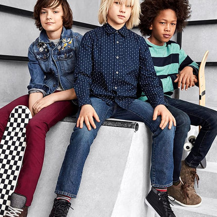 The Children's Place Blouson en jean pour garçon, délavage clair, S
