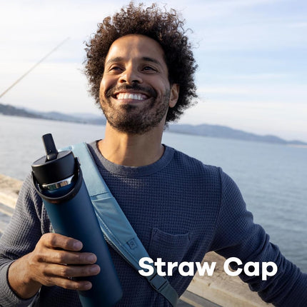 Hydro Flask - Water Bottle 709 ml (24 oz) - Vacuum Insulated Stainless Steel Water Bottle with Flex Straw Cap - BPA-Free - Wide Mouth - Cascade