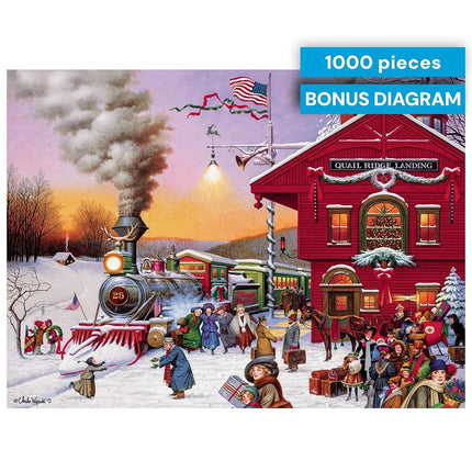 Buffalo Games - Charles Wysocki - Whistle Stop Christmas - 1000 Piece Jigsaw Puzzle for Adults Challenging Puzzle Perfect for Game Nights - Finished Puzzle Size is 26.75 x 19.75