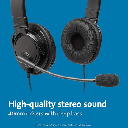 Kensington Wired USB Stereo Headset with Noise-Cancelling Microphone