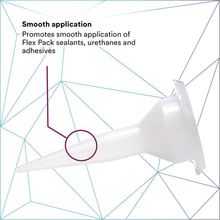 3M Flex Pack Nozzle, 08188, Applies One-Part Urethane Adhesives/Seam Sealers, 25/Carton White
